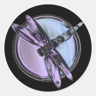 Dragonfly Cutout Classic Round Sticker