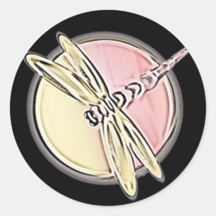 Dragonfly Cutout Classic Round Sticker