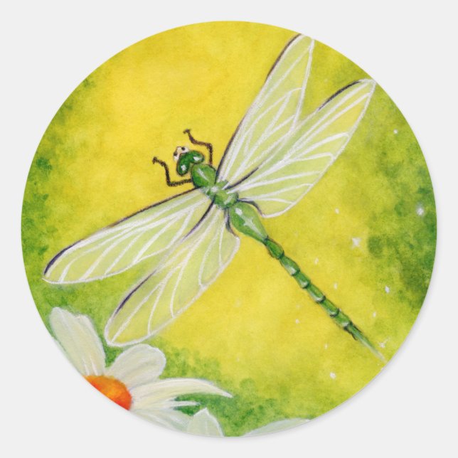 Dragonfly Daises Sticker (Front)