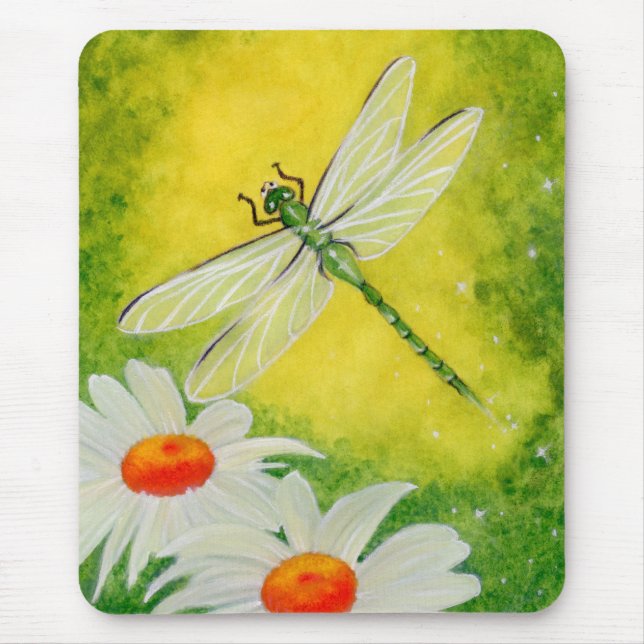 Dragonfly Daisies Mousepad (Front)