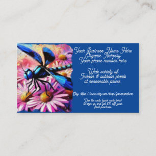 Dragonfly Daisies Plant Nursery Shop Sales Etsy Business Card