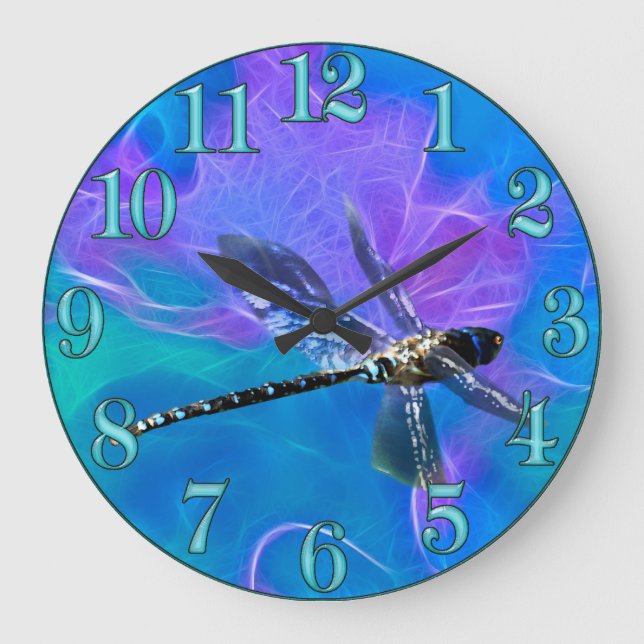 Dragonfly Damsel Fly Insect-lovers Gift Series Large Clock (Front)