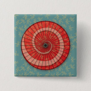 dragonfly dance 15 cm square badge