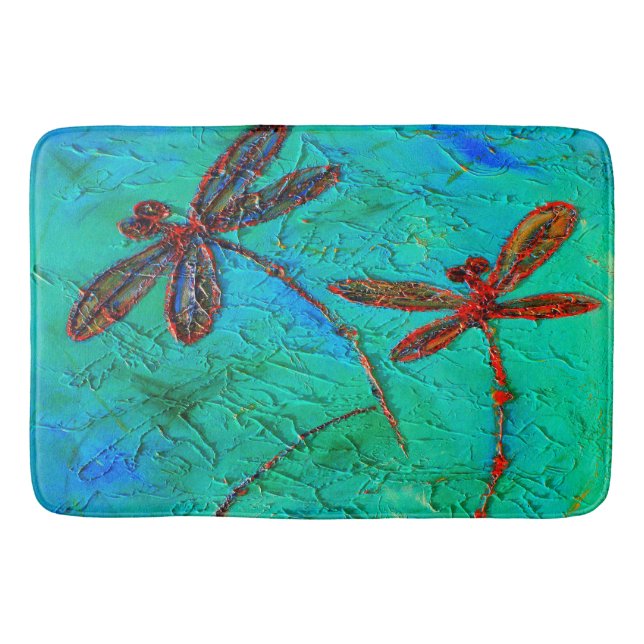 Dragonfly Dance Bath Mat (Front)