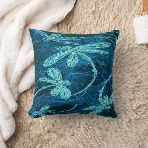 Dragonfly Dance Blue Tango Cushion