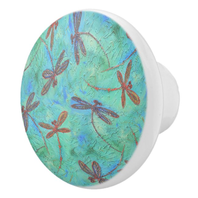 Dragonfly Dance Ceramic Knob (Right)
