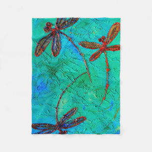 Dragonfly Dance Fleece Blanket