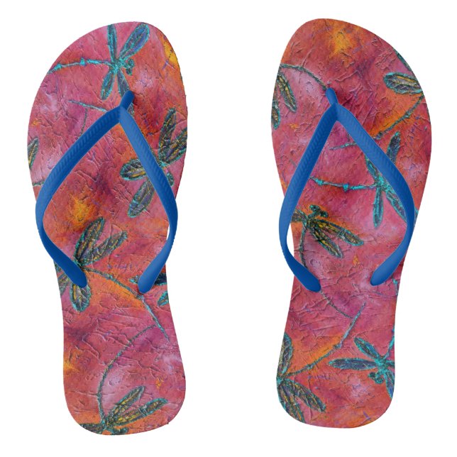 Dragonfly Dance Fuschia Pink Thongs (Footbed)