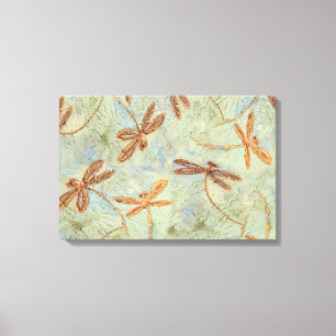 Dragonfly Dance Gold Canvas Print