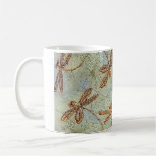 Dragonfly Dance Gold Coffee Mug