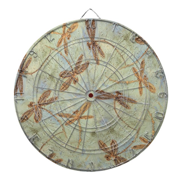 Dragonfly Dance Gold Dartboard (Front)
