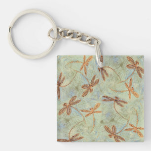 Dragonfly Dance Gold Key Ring
