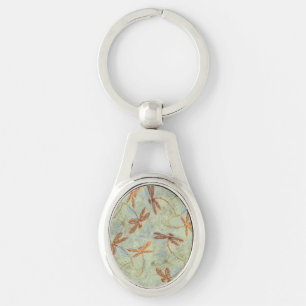 Dragonfly Dance Gold Key Ring