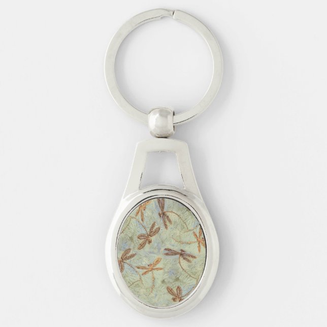 Dragonfly Dance Gold Key Ring (Front)