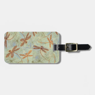 Dragonfly Dance Gold Luggage Tag