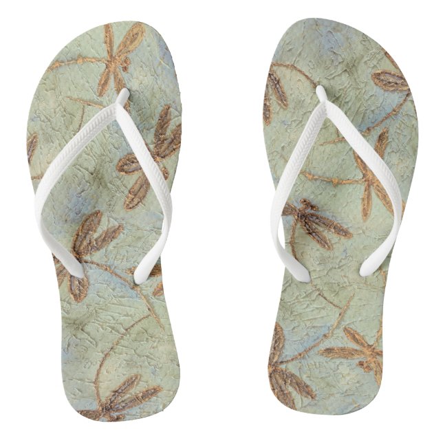 Dragonfly Dance Gold Thongs (Footbed)