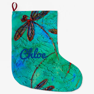 Dragonfly Dance Large Christmas Stocking