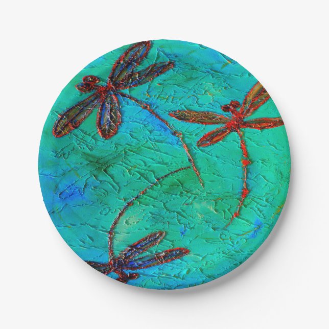 Dragonfly Dance Paper Plate (Front)