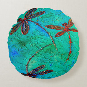 Dragonfly Dance Round Cushion
