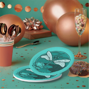 Dragonfly Dancing Lake Paper Plate