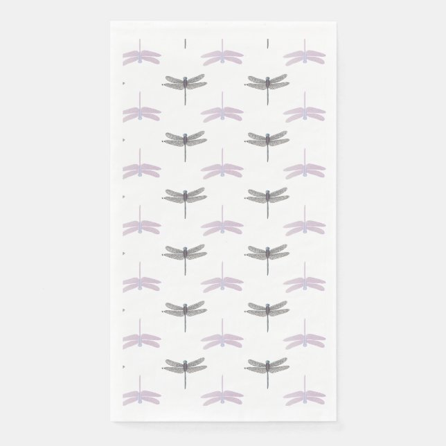 Dragonfly Daylight White Napkin (Front)