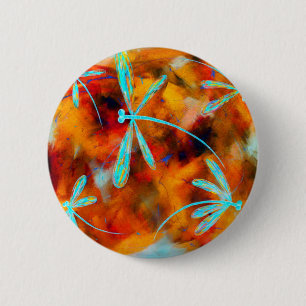 Dragonfly Desert Flit 6 Cm Round Badge