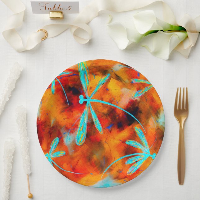 Dragonfly Desert Flit Paper Plate (Wedding)