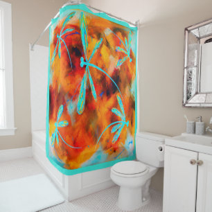 Dragonfly Desert Flit Shower Curtain