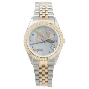 Dragonfly Design with Gold Looking Wings Watch