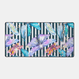 Dragonfly Desk Mat with Black Stripes