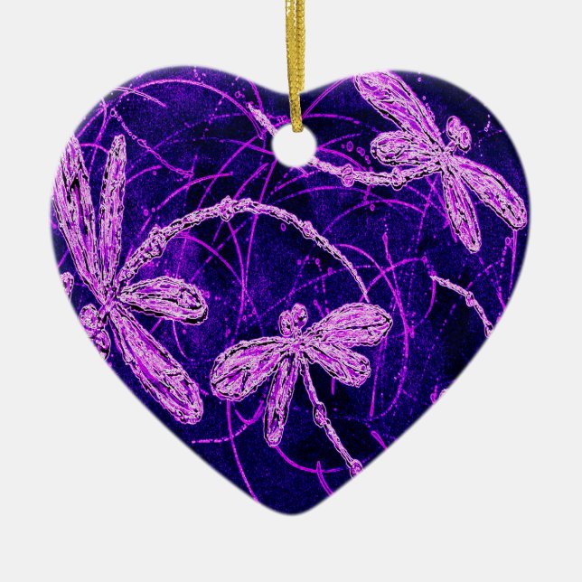 Dragonfly Disco Christmas Ornament (Front)