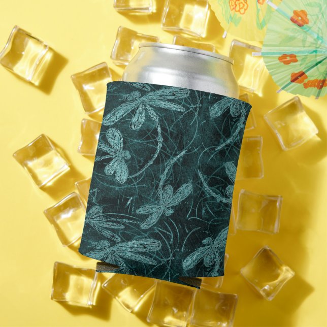 Dragonfly Disco Midnight Blue Can Cooler (In Situ Summer)