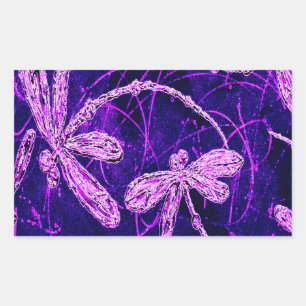 Dragonfly Disco Rectangular Sticker