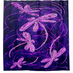 Dragonfly Disco  Shower Curtain