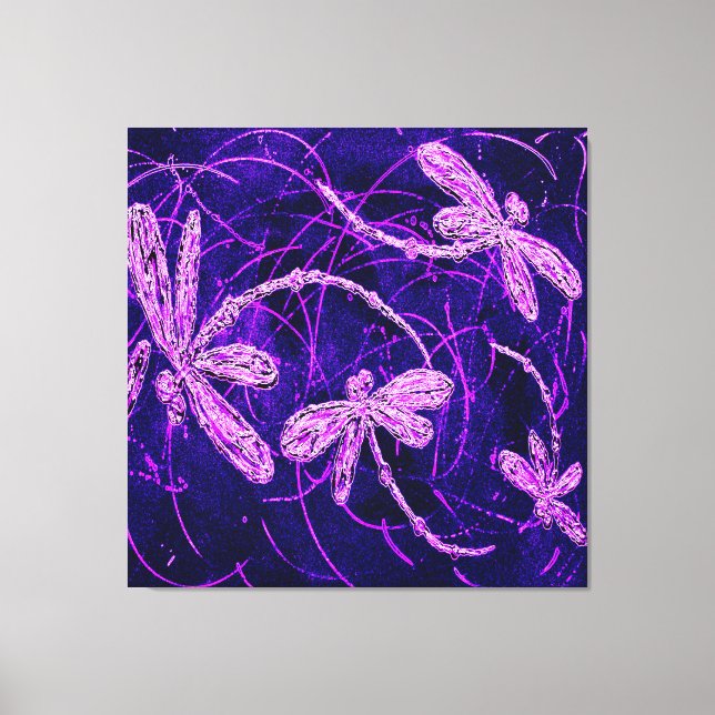 Dragonfly Disco Stretched Canvas Print (Front)