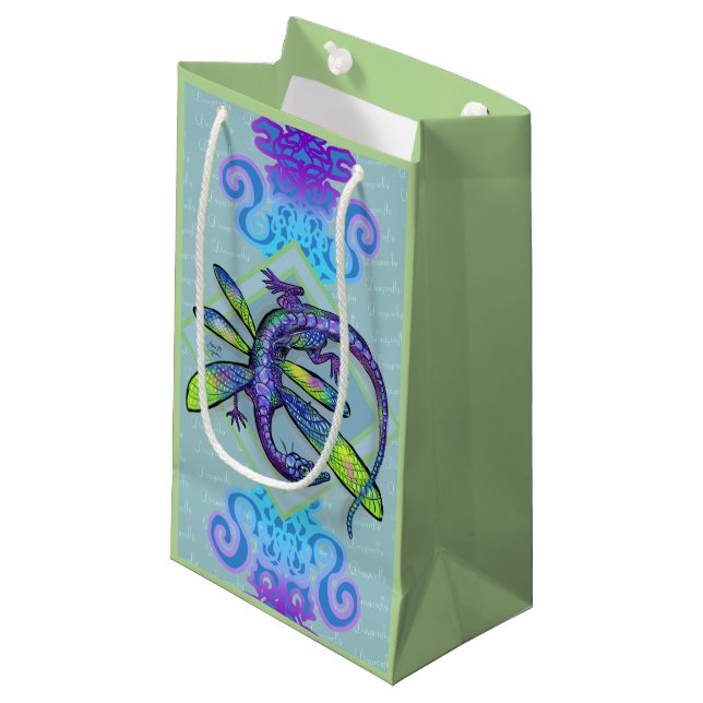 Dragonfly Dragon Small Gift Bag (Front Angled)