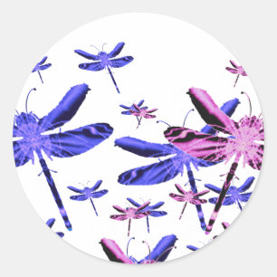 Dragonfly Dragonflies Classic Round Sticker
