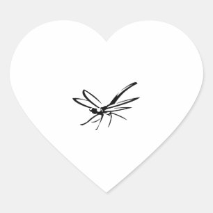 Dragonfly dragonflies heart sticker