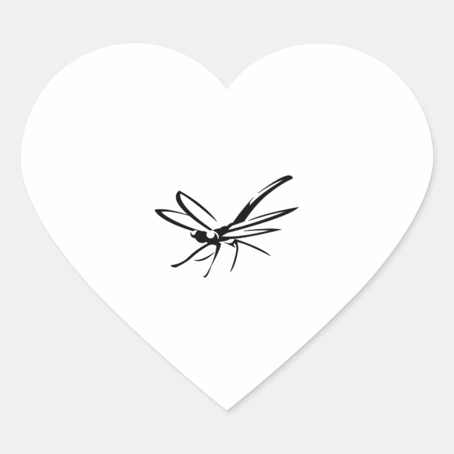 Dragonfly dragonflies     heart sticker (Front)