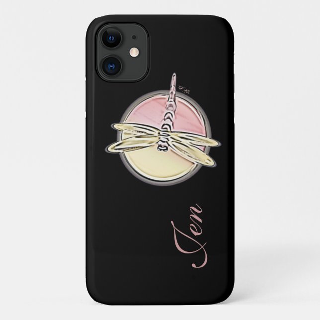 Dragonfly Dragonflies Symbols Customise Initials Case-Mate iPhone Case (Back)