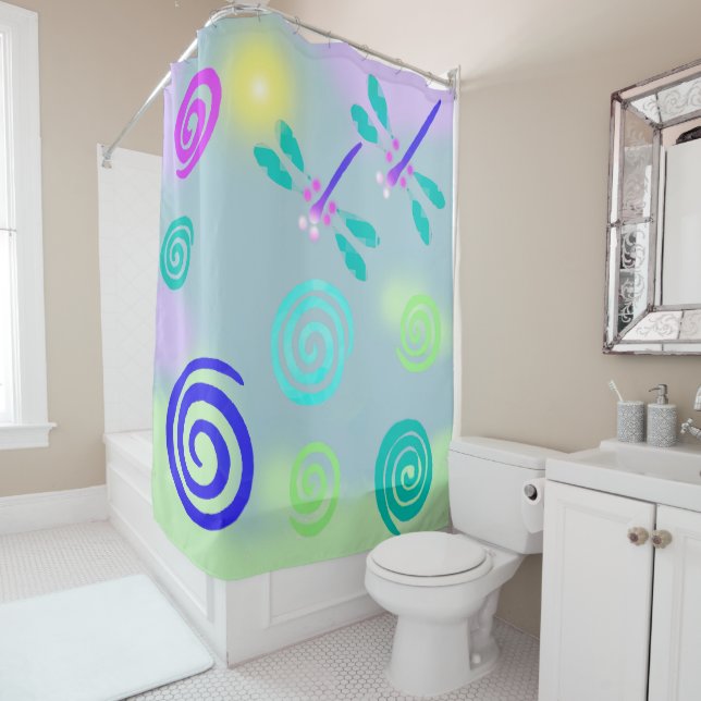 Dragonfly Dream Shower Curtain (In Situ)