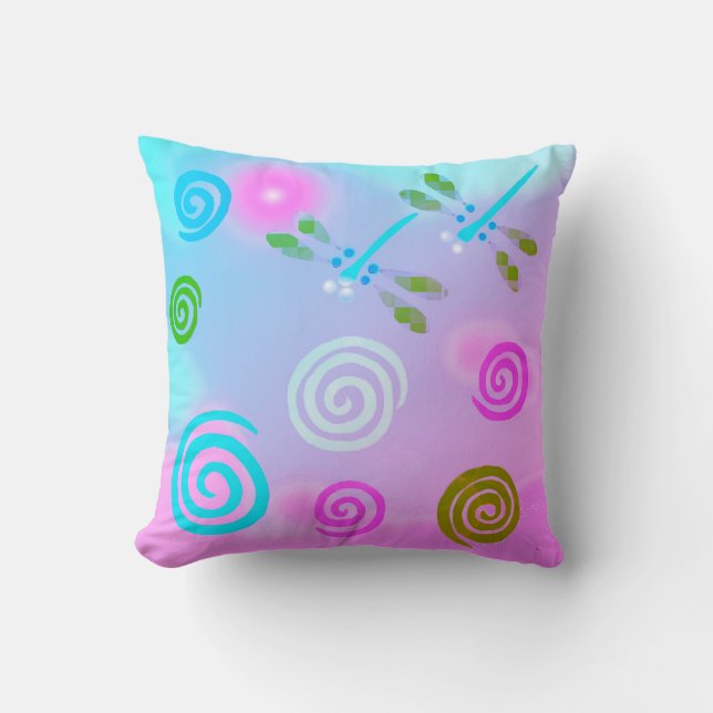 Dragonfly Dream Throw Pillow (Front)