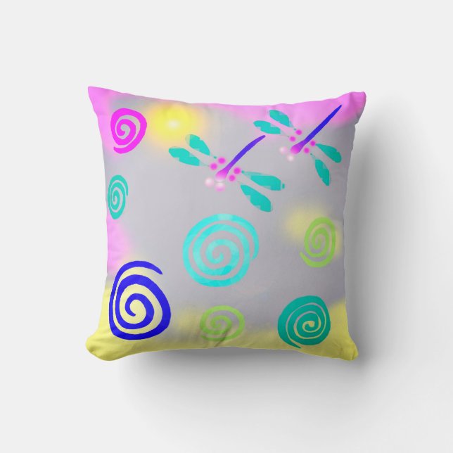 Dragonfly Dream Throw Pillow (Front)