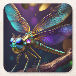 Dragonfly Dreaming Willowbreeze Square Paper Coaster
