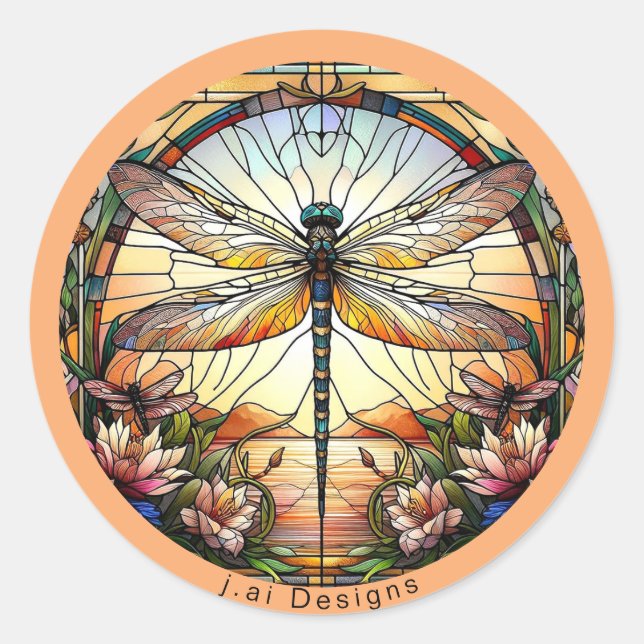 Dragonfly Dreams Classic Round Sticker (Front)