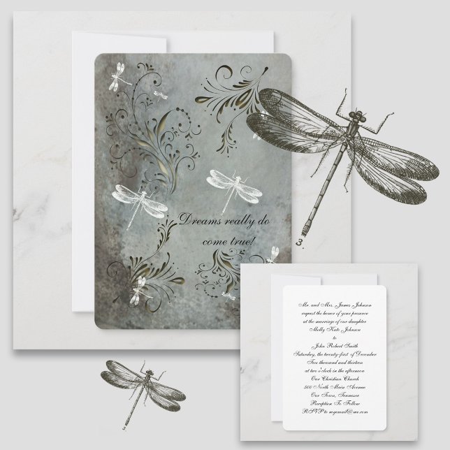 Dragonfly Dreams Wedding Invitation (Creator Uploaded)