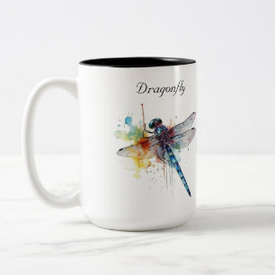 Dragonfly Dreamscape, custom Two-Tone Coffee Mug