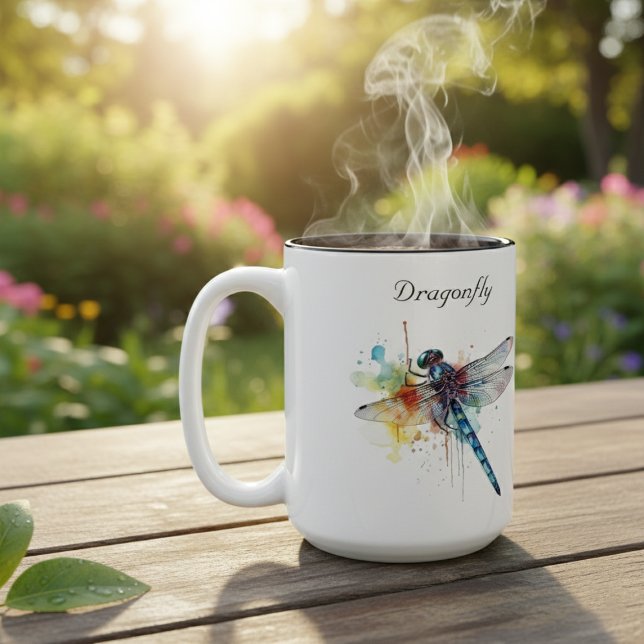 Dragonfly Dreamscape, custom Two-Tone Coffee Mug (Creator Uploaded)