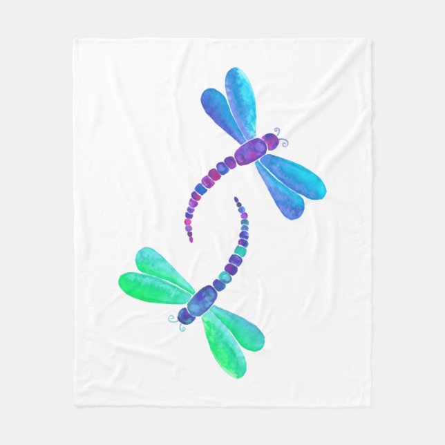 Dragonfly Duo Fleece Blanket (Front)