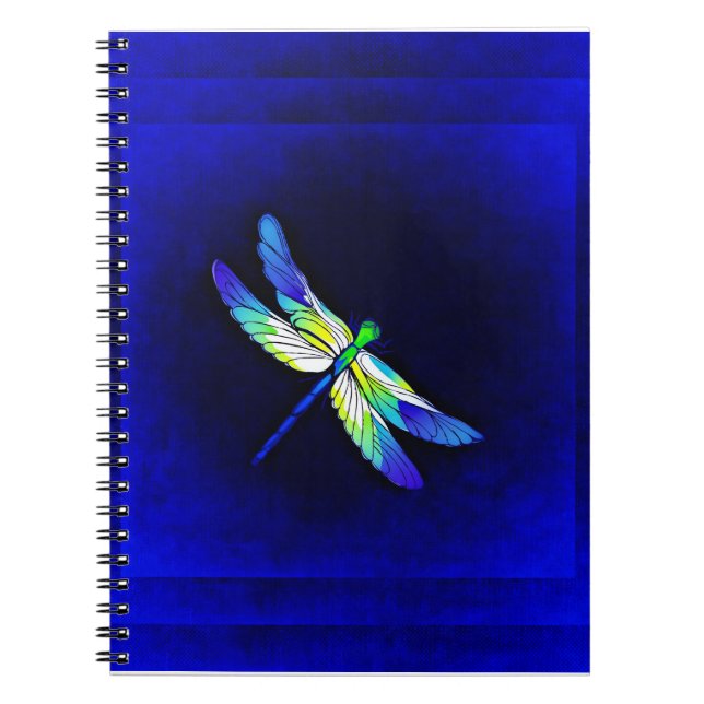 Dragonfly Electric Blue - Personalise with a name Notebook (Front)